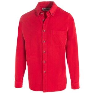 Schott Bros Flannel Shirt Mens XL Solid Red Button Down 100% Cotton SH2120